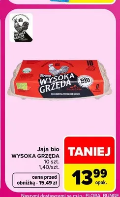 Jajka kurze bio Wysoka Grzęda promocja w Carrefour Market