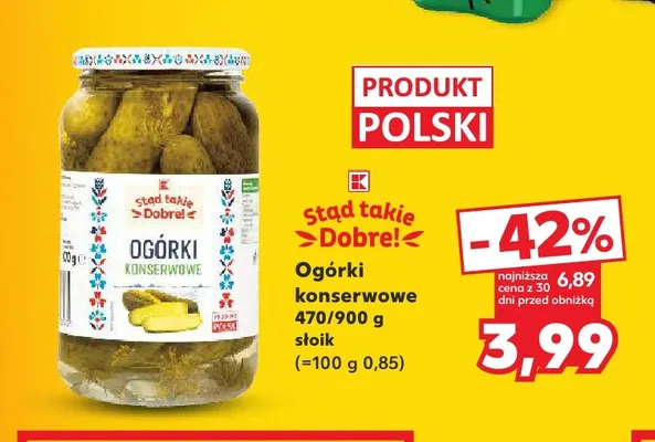 Ogórki konserwowe Stąd Takie Dobre! promocja w Kaufland