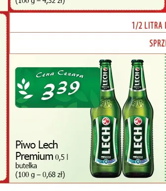 Piwo Lech Premium promocja w CEZAR Delikatesy