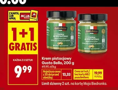 Krem pistacjowy Gusto Bello promocja w Biedronka