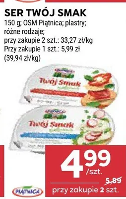 Ser Twój Smak w plastrach OSM Piątnica promocja w Stokrotka
