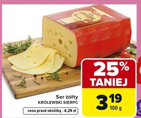 Ser żółty Królewski sierpc promocja w Carrefour Market