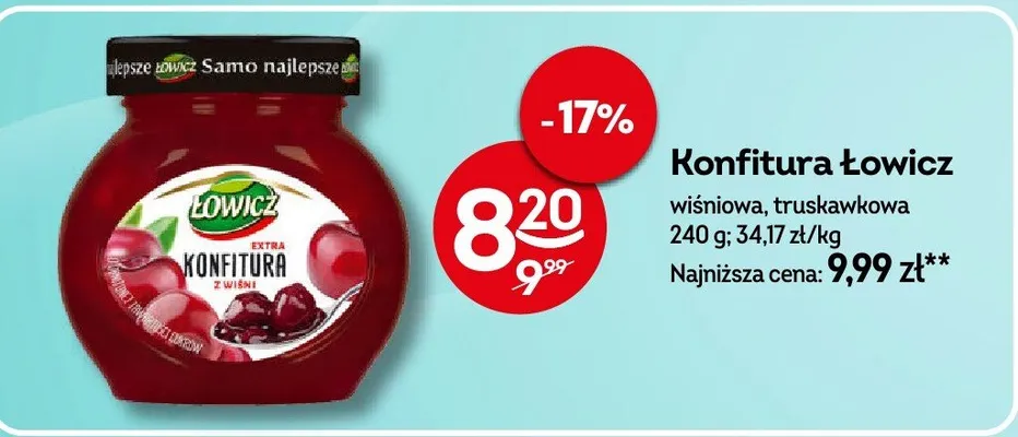 Konfitura wiśniowa, truskawkowa promocja w Żabka