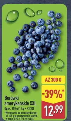 Borówki amerykańskie XXL promocja w Aldi