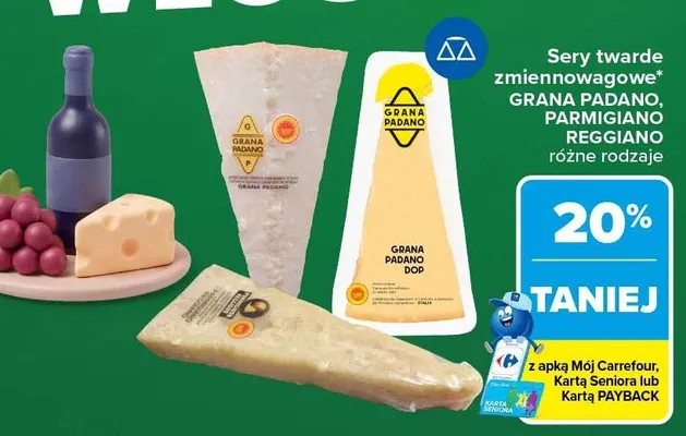 Ser twardy Grana Padano promocja w Carrefour