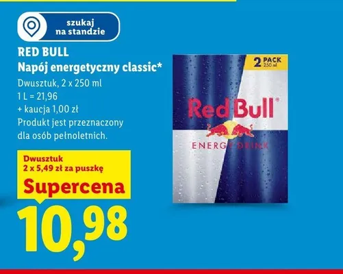 Napój energetyczny classic Red Bull 2-pak promocja w Lidl