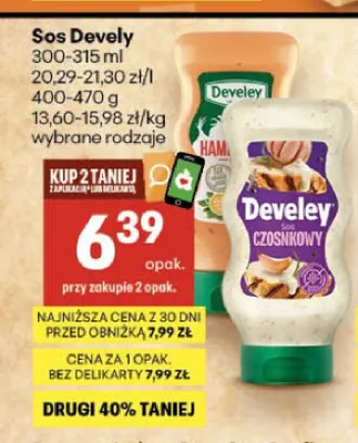 Sos Czosnkowy Devely promocja w Delikatesy Centrum