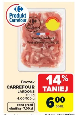 Boczek lardons promocja w Carrefour Market