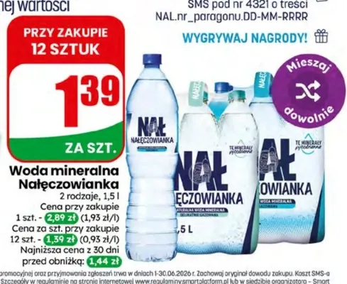 Woda mineralna gazowana Nałęczowianka promocja w Dino