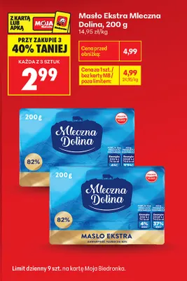 Masło ekstra Mleczna Dolina promocja w Biedronka
