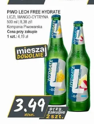 Piwo bezalkoholowe Lech Hydrate Mango-Cytryna promocja w Słoneczko