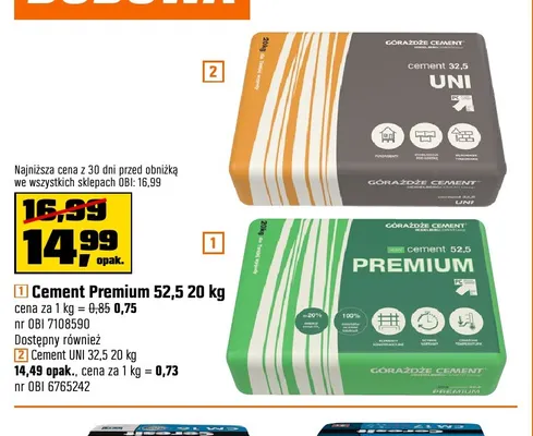 Cement Premium 52,5 Górażdże promocja w OBI