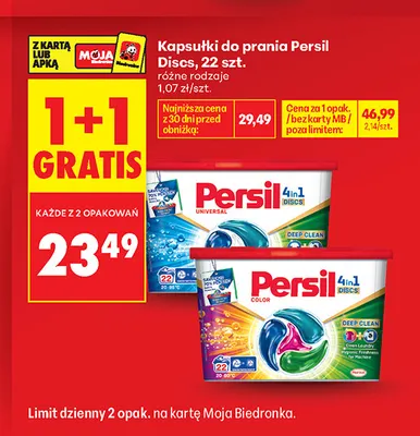 Kapsułki do prania Persil Discs 4in1 Universal promocja w Biedronka