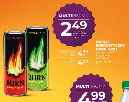 Napój energetyczny Burn Apple Kiwi promocja w Duży Ben