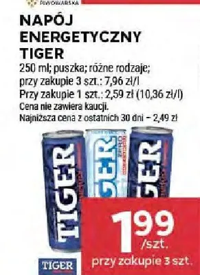 Napój energetyczny Tiger promocja w Stokrotka