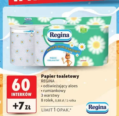 Papier toaletowy Regina rumiankowy 8-pak promocja w Intermarche