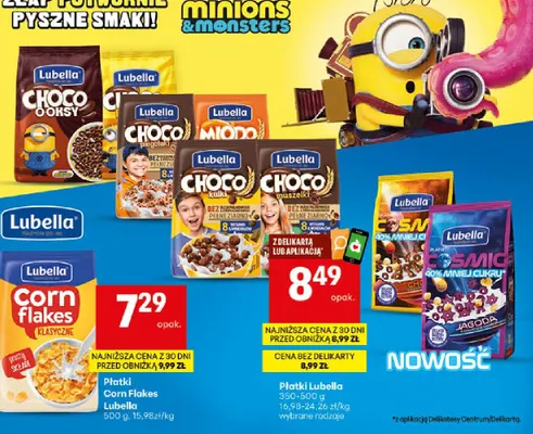 Płatki Choco Muszelki Lubella promocja w Delikatesy Centrum