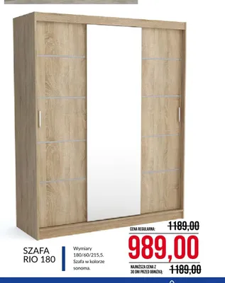 Szafa Rio 180 sonoma promocja w Abra Meble