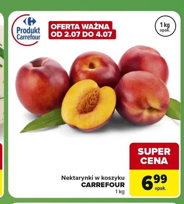 Nektarynki w koszyku Carrefour promocja w Carrefour Express