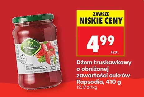 Dżem truskawkowy o obniżonej zawartości cukrów promocja w Biedronka