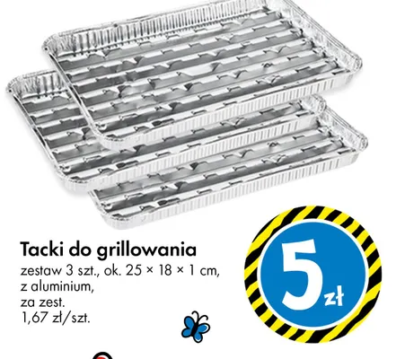 Tacki do grillowania z aluminium 25x18x1cm promocja w Tedi