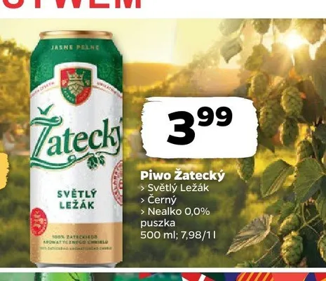 Piwo bezalkoholowe Žatecký Nealko promocja w Netto