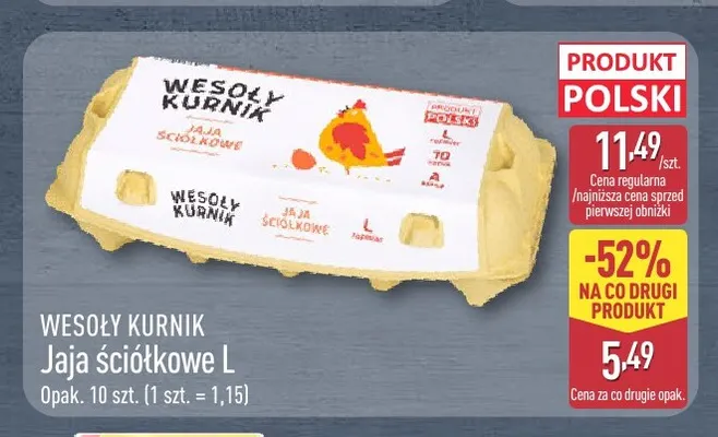 Jajka kurze ściółkowe L Wesoły Kurnik promocja w Aldi