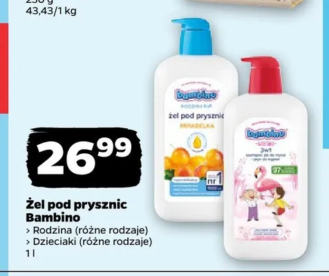 Żel pod prysznic i szampon 2w1 Bambino Dzieciaki promocja w Netto