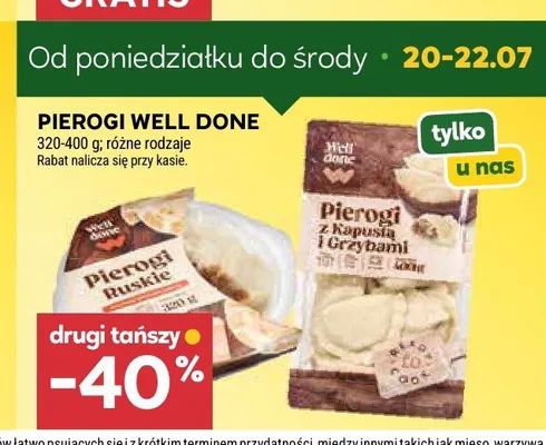 Pierogi z kapustą i grzybami Well Done promocja w Stokrotka