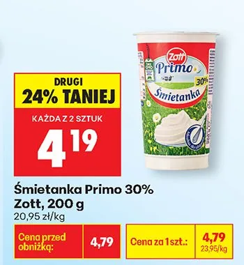 Śmietanka 30% promocja w Biedronka