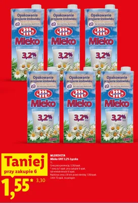 Mleko UHT Łączka Mlekovita 3,2% promocja w Lidl
