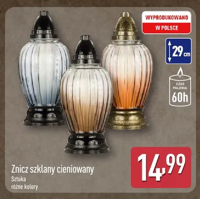 Znicz szklany cieniowany promocja w Aldi