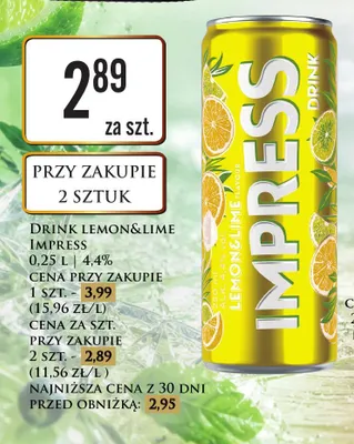 Drink Impress Lemon & Lime promocja w Dino