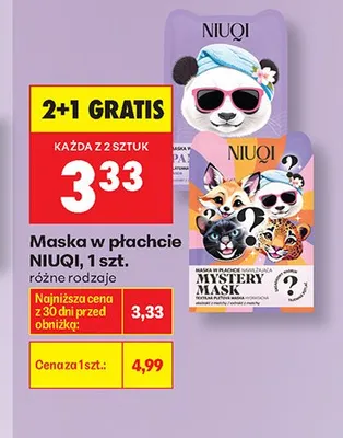 Maska w płachcie Niuqi Mystery Mask promocja w Biedronka