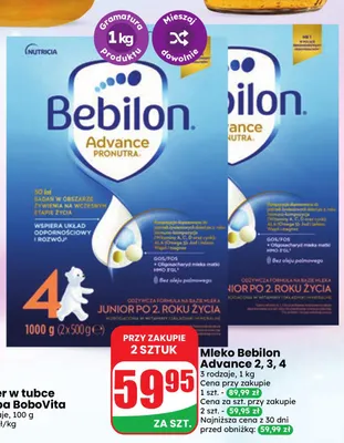 Mleko Bebilon Advance 4 promocja w Dino