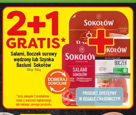 Boczek surowy wędzony Sokołów promocja w POLOmarket