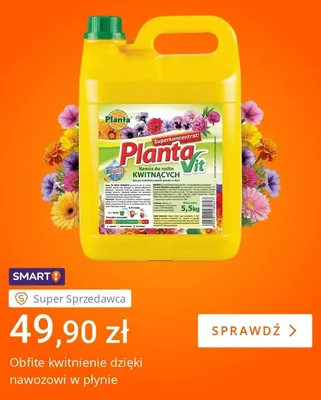 Nawóz do roślin kwitnących w płynie Planta Vit Superkoncentrat promocja w Allegro