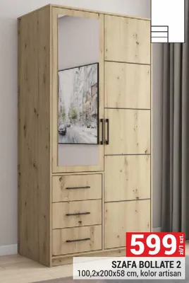 Szafa Bollate 2 100,2x200x58 cm, kolor artisan promocja w Merkury Market