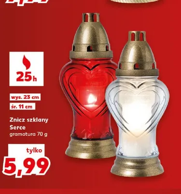 Znicz szklany Serce promocja w Kaufland