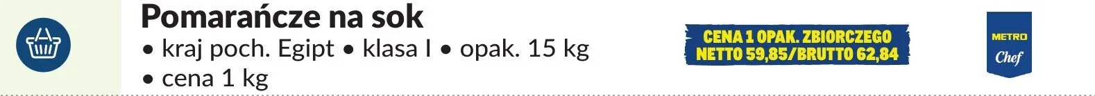 Pomarańcze na sok promocja w Makro