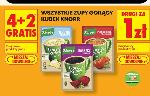 Zupa Gorący Kubek Knorr Pomidorowa z makaronem promocja w Biedronka