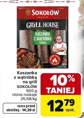 Kaszanka z wątróbką na grill różne rodzaje promocja w Carrefour Market