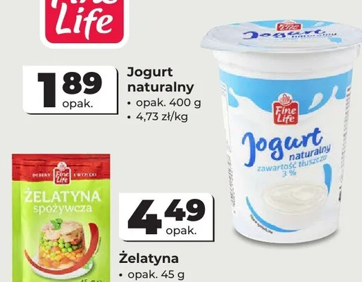 Jogurt naturalny Fine Life promocja w Odido