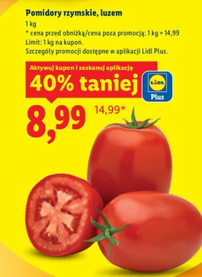 Pomidory rzymskie, luzem promocja w Lidl
