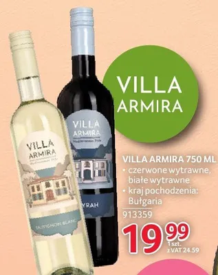 Wino Villa Armira 750ml białe wytrawne promocja w Selgros
