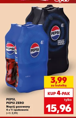 Napój gazowany Pepsi Zero 4-pak 1 l promocja w Kaufland