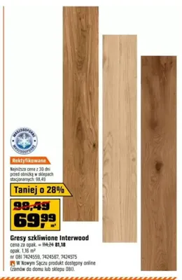 Gres szkliwiony Interwood promocja w OBI