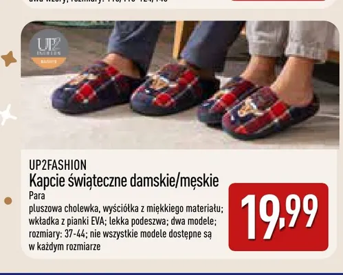 Kapcie świąteczne damskie UP2FASHION promocja w Aldi