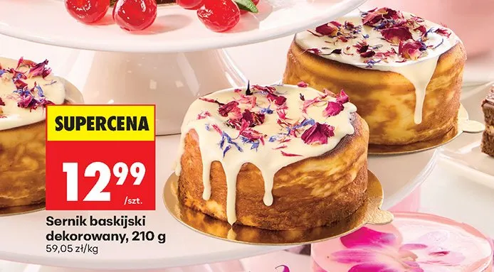 Sernik baskijski dekorowany promocja w Biedronka