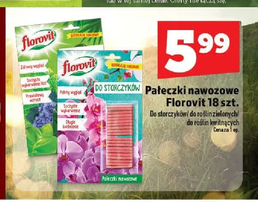 Pałeczki nawozowe Florovit do roślin zielonych promocja w TOPAZ